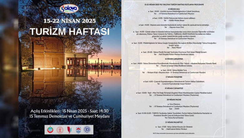 Turizm Haftası Yalova’da Kutlanacak!