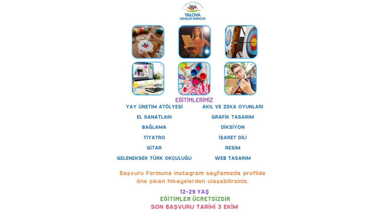 Gençlik Merkezi’nde Ücretsiz Kurs Heyecanı