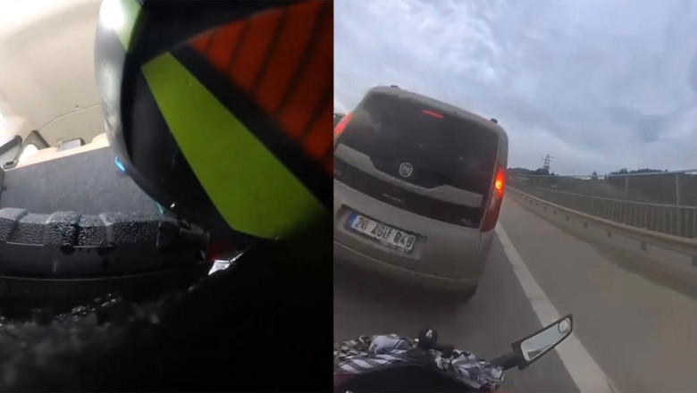 113 Kilometre Hızla Giden Motosikletli Çarptığı Araca Girdi