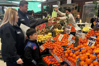 MİNİK POLİS ÇINAR, PAZAR DENETLEMESİNE KATILDI