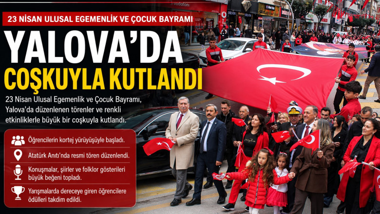 Yalova’da 23 Nisan Coşkusu: Ulusal Egemenlik ve Çocuk Bayramı Törenlerle Kutlandı