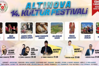 ALTINOVA'DA KÜLTÜR FESTİVALİ BAŞLIYOR