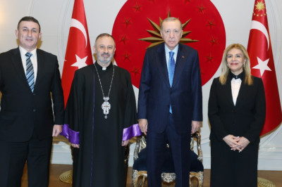 Cumhurbaşkanı Erdoğan, Türkiye Ermeni Katolik Cemaati Ruhani Reisi Kazancıyan'ı kabul etti