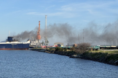 Samsun Limanı'nda bulunan gemide yangın