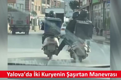 Yalova’da İki Kuryenin Şaşırtan Manevrası