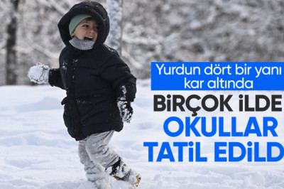 Birçok ilde kar yağışı nedeniyle eğitime ara verildi