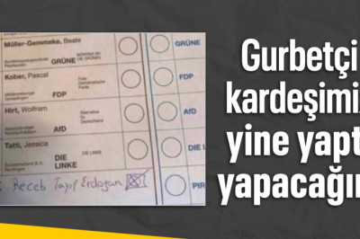 Almanya genel seçimlerinde Recep Tayyip Erdoğan'a oy çıktı