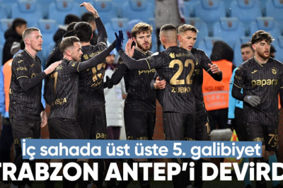 Trabzonspor, Gaziantep FK'yı yenerek evinde art arda 5. galibiyetini aldı