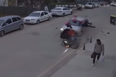 Yalova'da Otomobilin Motosikletle Çarpıştığı Kaza Kameralarda