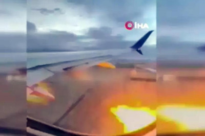 Gökyüzünde dehşet anları! Yolcu uçağının motoruna tavşan girdi motor alev aldı