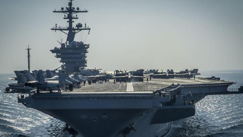 ABD donanma gemisinde feci kaza! Savaş uçağı denize düştü