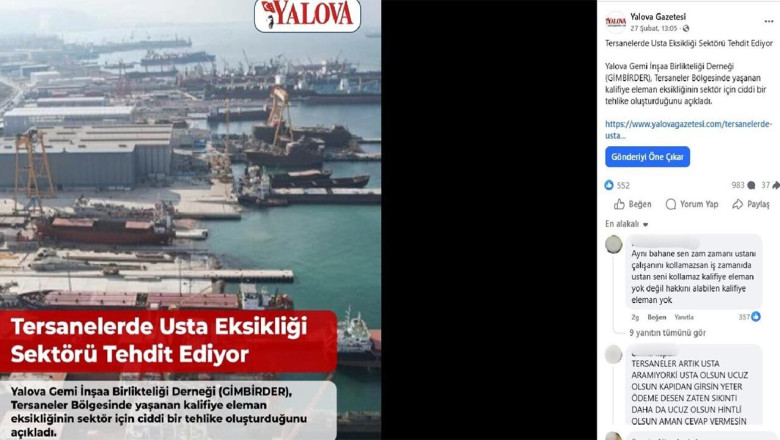 Yalova’da, Tersanelerde “Usta” Tartışması Büyüyor: Sosyal Medyadan Sert Tepki