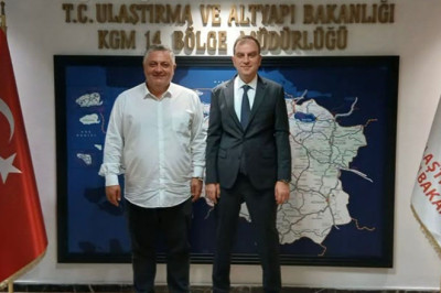 Gürel, Karayolları Bölge Müdürü Güneş ile Ulaşımı Görüştü